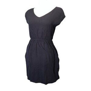 Mossimo Black Sleeveless V-Neck Elastic Waist Casual Dress Size Large Womens Bla
